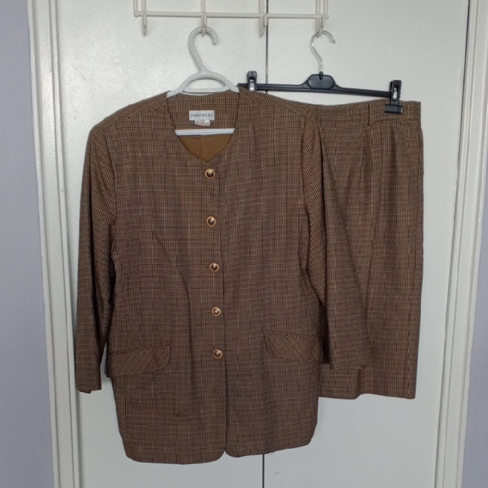 Vintage Pit To Pit 23.Brown Pencil Skirt Knee-length for Work